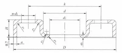 Dimension of stamped slip-on flange