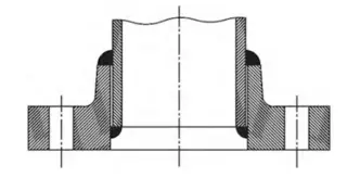Connection form of high-neck flat-weld flange and steel pipe