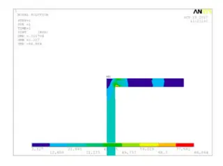 Stress nephogram (contour plot) of the integral flange bushing ring