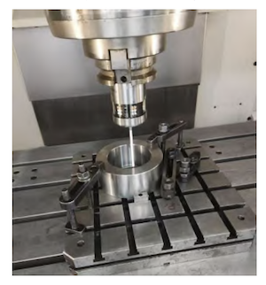 Schematic of tool setting using the test piece