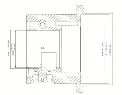 The specific dimension of the flange part