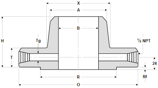ANSI B16.36 Black Orifice WN Flange, RF, SCH 80 - Landee Flange