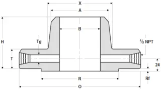 ANSI B16.36 Black Orifice WN Flange, RF, SCH 80 - Landee Flange