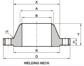 DIN 2673 Forged Welding Neck Flange, PN20, RF - Landee Flange