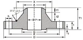 ASTM A105 WN Flange, 6 Inch, 600 LB, RF BW - Landee Flange