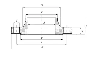 EN 1092 SS 1.4404 Weld Neck Flange, PN16, DN100 - Landee Flange