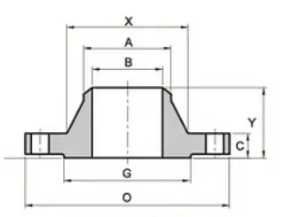 A105 Golden WN Flange, 150LB, 4 Inch, RF, SCH 80 - Landee Flange