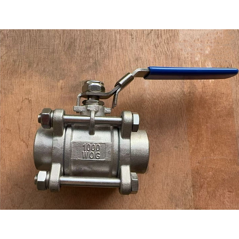 ASTM A351 CF3M Ball Valve, 3PC, 1 IN, SS, 1000 WOG, BW Ends
