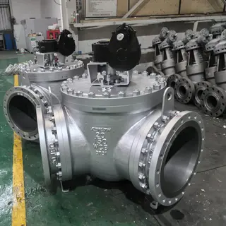 API 6D 3 Way Ball Valve, A216 WCB, 20 IN, CL150, 120 Degree
