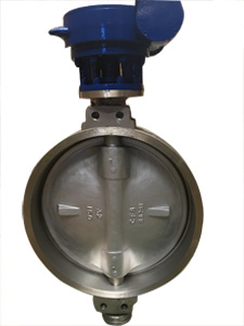 ASTM A351 CF8 Triple Eccentric Wafer Butterfly Valve, 32IN, CL150