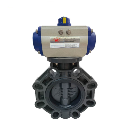 UPVC Pneumatic Actuated Butterfly Valve, CPVC, ANSI, 4 Inch
