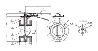Drawing for ASTM A536 65-45-12 Butterfly Valve