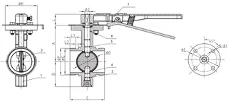 Drawing for MSS SP-67 Butterfly Valve