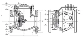 Drawing for Swing Check Valve