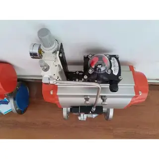 Pneumatic Ball Valves, SS 304, DN100, PN16, 4 IN, RF Flanged