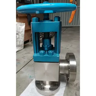 UNS S31803 Angle Choke Valve, 4 Inch, DN100, 1500 LB, Lever