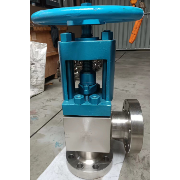 UNS S31803 Angle Choke Valve, 4 Inch, DN100, 1500 LB, Lever