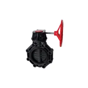 UPVC Worm Gear Butterfly Valve, 2-1/2 - 8 IN, Flange End
