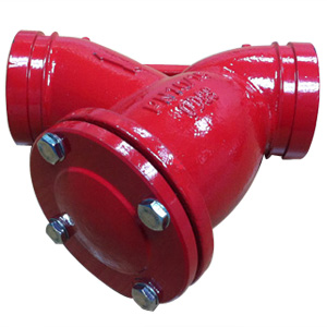 ASTM A536 Ductile Iron Y-strainer, Grooved Ends