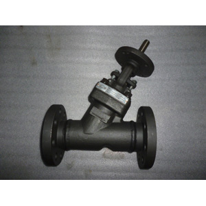 ASTM A105 Globe Valve, Y Type, DN50, PN50, Raised Face Ends, 267mm