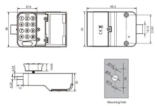 Drawing for Electronic Keypad Locks