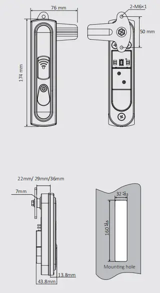 Swing Handle Latch MK436 Design Drawing