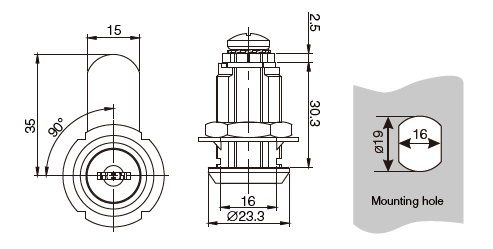Renewable Barrel Cam Lock MK104-30