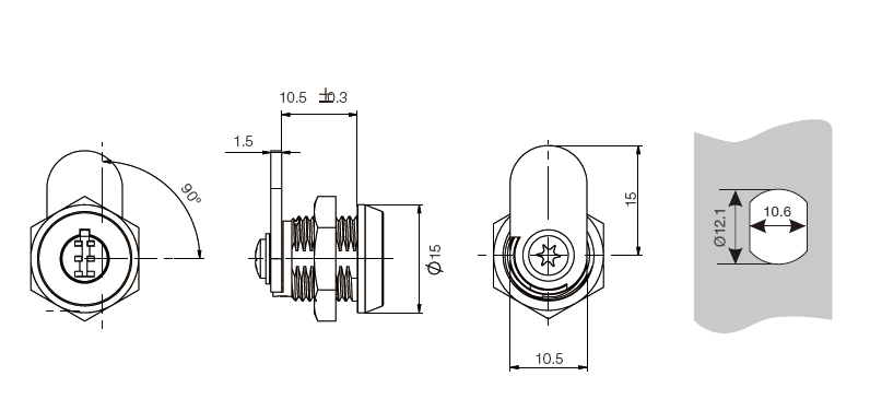 Mini High Safety CAM Lock M4-LOCK