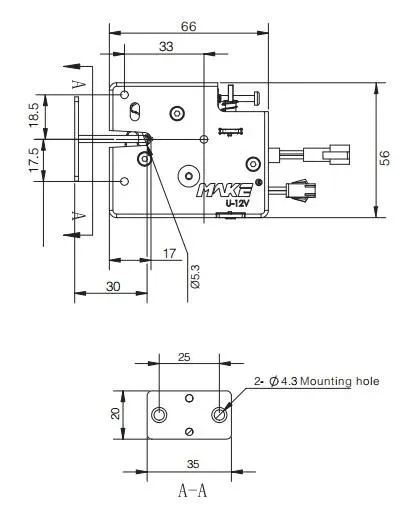 Drawing for Electromagnetic Lock MK760-001