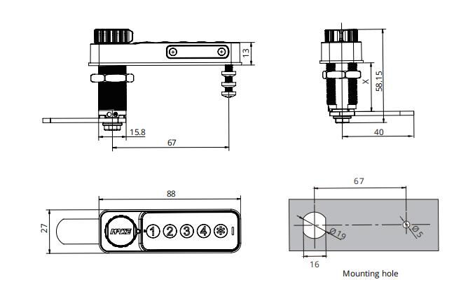 Drawing for Mini Keypad Lock