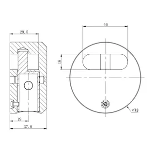 Drawing for Carbon Steel Heavy Duty Van Lock