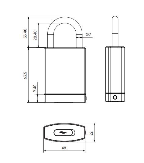 Drawing for Bluetooth Padloc MK-E481