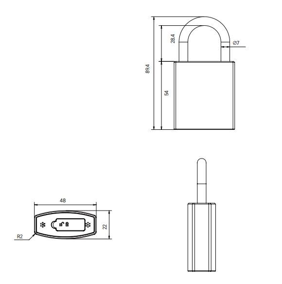 drawing for Passive Electronic Padlock-MK-E480