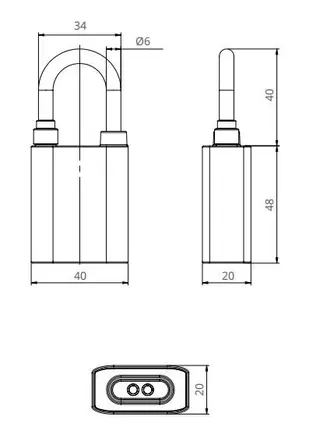 drawing for Passive Electronic Padlock
