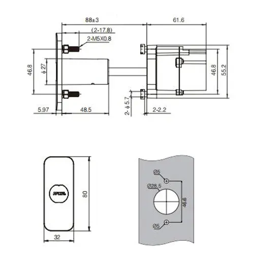 Drawing for Bluetooth Vending Machine Locks MK221