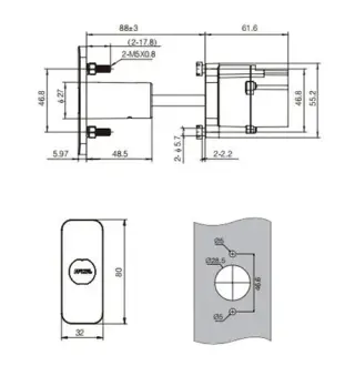 Drawing for Bluetooth Vending Machine Locks MK221