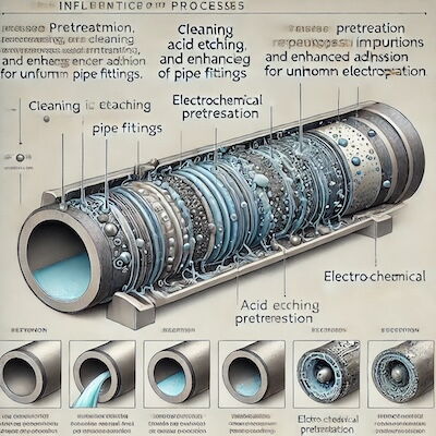 Influence of Pretreatment Process on Electrodeposition on the Inner Wall of Pipe Fittings