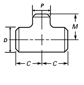 Reducing Tee Design Drawing