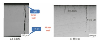 Polished surface morphology of the crack at Position 1