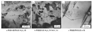 TEM images of HR3C steel welded joints aged at 650°C for 7000 h