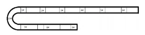 Schematic diagram showing the sampling locations of the serpentine tube
