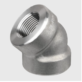 45 Degree Threaded Elbow, ASME B16.11, Forged Stainless Steel