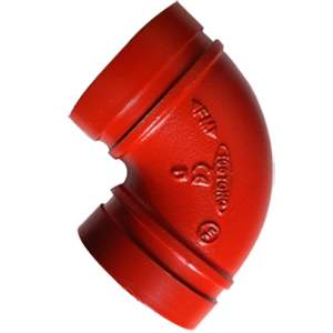 90D Long Radius Grooved Elbow, ASTM A536, 100MM