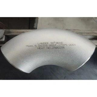 SS 316 Seamless Elbow, GOST 17375, 90 Degree, OD 76 mm, BW