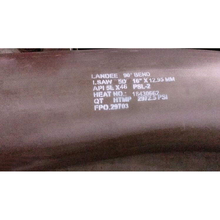 ASME B16.9 90 DEG Bend, API 5L X46 PSL2, LSAW, 5D, 16 Inch