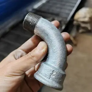 Hot Dip Galvanized Pipe Bend, Malleable Iron, 90 EDG, 1 Inch