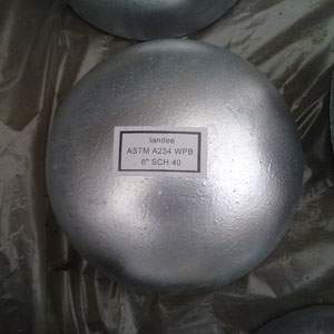 Galvanized Pipe Cap, Seamless, 8 Inch