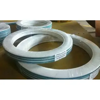 Metal Reinforced Gasket, PTFE Envelope, Fiber, 6 Inch, CL150