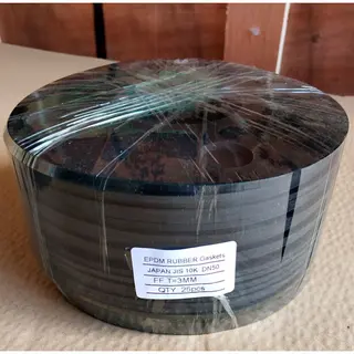 Flat Face Gasket, EPDM Rubber, DN50, 10K, 2 Inches, THK 3 mm