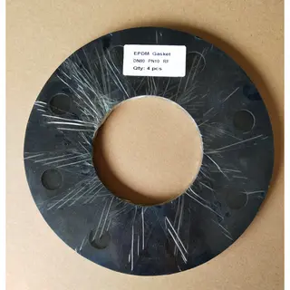 EPDM Rubber Flat Gasket, EN 1514-1, DN80, PN10, THK 2 mm, RF